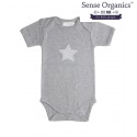Sense Organics - Bio Baby Body kurzarm "Yvon" mit Sternen-Applikation