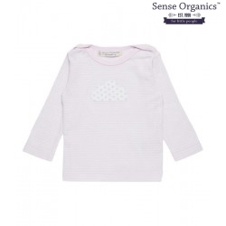 Sense Organics - Bio Baby Langarmshirt "Luna" mit Wolken-Applikation und Streifen