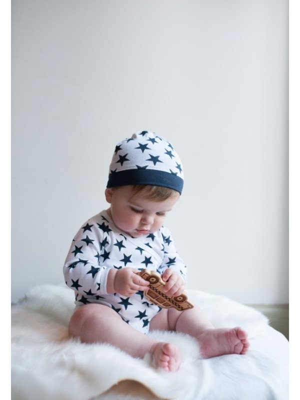Sense Organics - Bio Baby Body "Yvon" mit großen Sternen-Allover