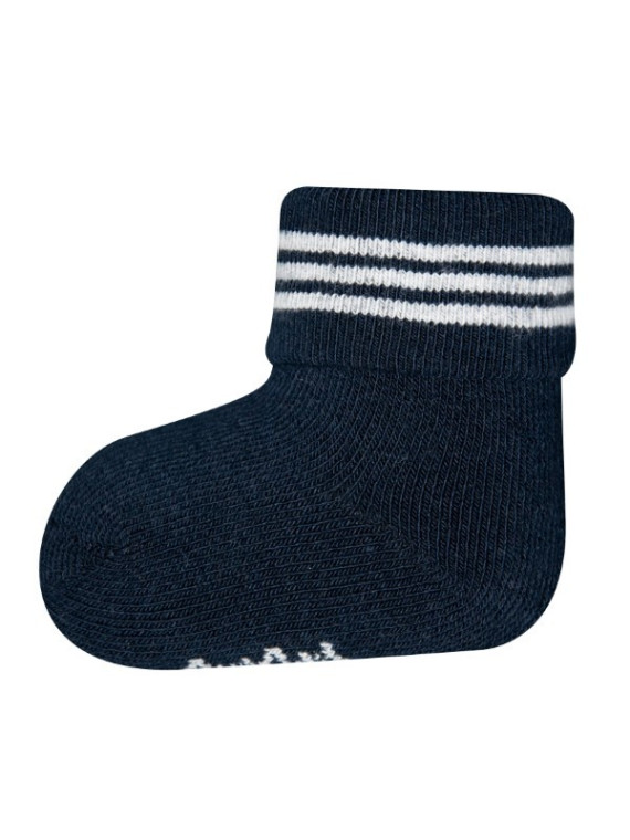 Ewers - Bio Baby Socken 3er-Pack aus Plüsch mit Elefanten-Motiv, marine
