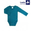Leela Cotton - Bio Baby Body langarm, donaublau