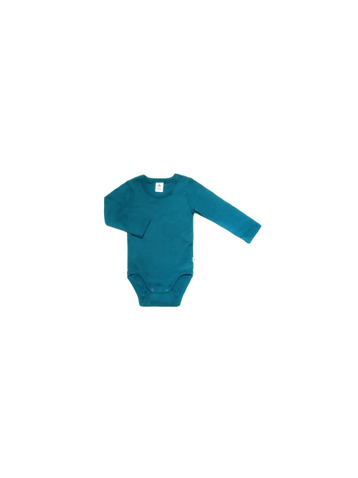 Leela Cotton - Bio Baby Body langarm, donaublau