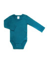 Leela Cotton - Bio Baby Body langarm, donaublau