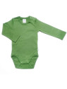Leela Cotton - Bio Baby Body langarm, waldgrün