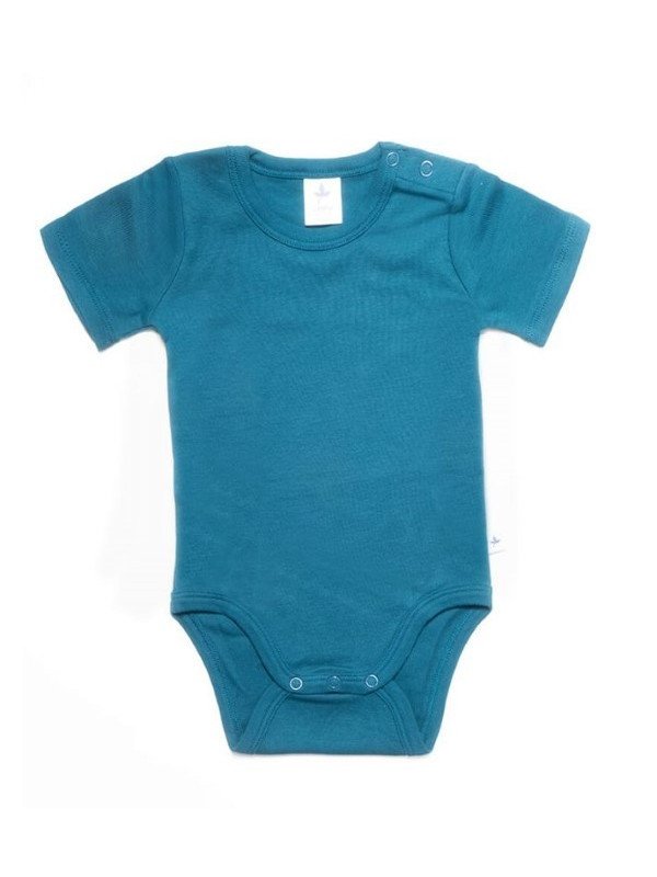Leela Cotton - Bio Baby Body kurzarm, donaublau