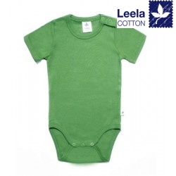 Leela Cotton - Bio Baby Body kurzarm, waldgrün