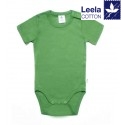 Leela Cotton - Bio Baby Body kurzarm, waldgrün