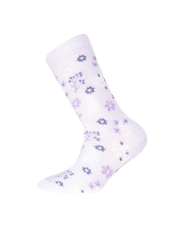 Ewers - Bio Kinder Socken mit Blumen-Motiv, lila