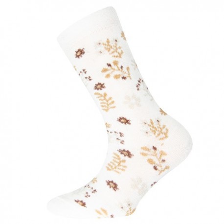 Ewers - Bio Kinder Socken mit Blumen-Motiv, latte - Naturzwerge Kindermode