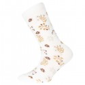 Ewers - Bio Kinder Socken mit Blumen-Motiv, latte