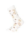 Ewers - Bio Kinder Socken mit Blumen-Motiv, latte