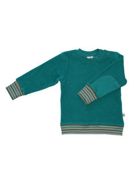 Leela Cotton - Bio Kinder Nicki Sweatshirt, ozeanblau