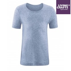 LIVING CRAFTS - Bio Kinder Unterhemd kurzarm, blau melange