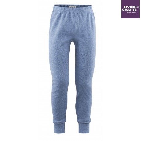 LIVING CRAFTS - Bio Kinder Unterhose lang, blau melange
