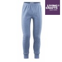 LIVING CRAFTS - Bio Kinder Unterhose lang, blau melange