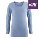 LIVING CRAFTS - Bio Kinder Unterhemd langarm, blau melange