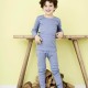 LIVING CRAFTS - Bio Kinder Unterhemd langarm, blau melange