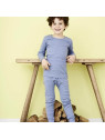 LIVING CRAFTS - Bio Kinder Unterhemd langarm, blau melange