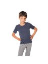 LIVING CRAFTS - Bio Kinder Unterhemd kurzarm , Wolle/Seide, blau