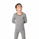 LIVING CRAFTS - Bio Kinder Unterhemd langarm gestreift, Wolle/Seide, blau