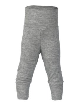 ENGEL - Bio Baby Hose mit Nabelbund, Wolle/Seide, grau