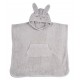 Kikadu - Bio Kinder Badeponcho Hase 64x62cm, grau
