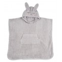 Kikadu - Bio Kinder Badeponcho Hase 64x62cm, grau