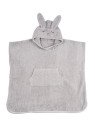 Kikadu - Bio Kinder Badeponcho Hase 64x62cm, grau
