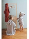 Kikadu - Bio Kinder Badeponcho Hase 64x62cm, grau