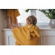 Kikadu - Bio Kinder Badeponcho Hase 64x62cm, senf