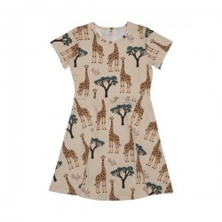 Walkiddy - Bio Kinder Jersey Kleid mit Giraffen-Allover