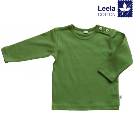 Leela Cotton - Bio Kinder Langarmshirt, waldgrün