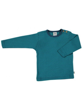 Leela Cotton - Bio Kinder Langarmshirt gestreift, donaublau/lapis