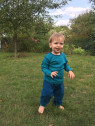 Leela Cotton - Bio Kinder Langarmshirt gestreift, donaublau/lapis
