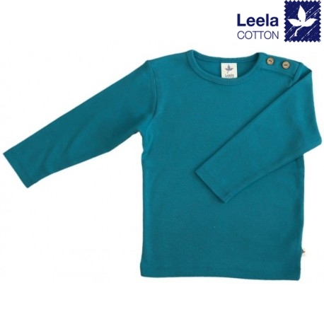 Leela Cotton - Bio Kinder Langarmshirt, ozeanblau