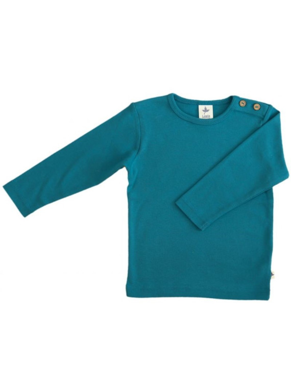 Leela Cotton - Bio Kinder Langarmshirt, ozeanblau
