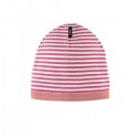 pure pure by BAUER - Bio Kinder Beanie mit Streifen, UPF 30-35, cassis/weiss