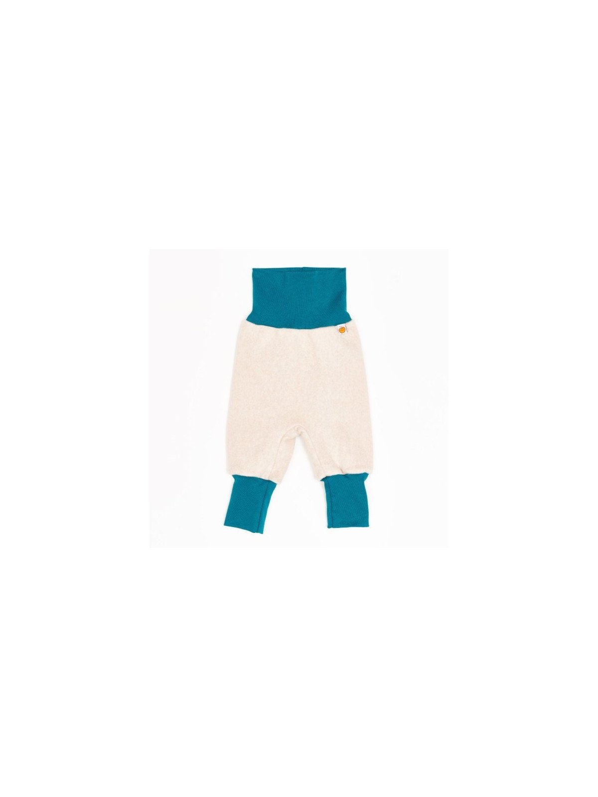 Cheeky Apple - Bio Kinder Fleece Hose, nude meliert/petrol