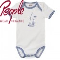 People Wear Organic - Bio Baby Body kurzarm mit Hasen-Druck