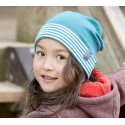 PICKAPOOH - Bio Kinder Mütze "PICKAPOOH-Luca", Wolle/Seide , türkis