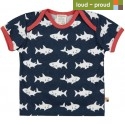 loud + proud - Bio Kinder T-Shirt mit Hai-Allover, marine