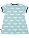 loud + proud - Bio Kinder Jersey Kleid mit Hai-Allover, lagoon