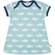 loud + proud - Bio Kinder Jersey Kleid mit Hai-Allover, lagoon