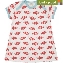 loud + proud - Bio Kinder Jersey Kleid mit Clownfisch-Allover
