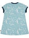 loud + proud - Bio Kinder Jersey Kleid mit Meerestiere-Allover, lagoon