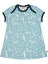 loud + proud - Bio Kinder Jersey Kleid mit Meerestiere-Allover, lagoon