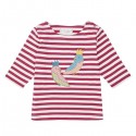 Sense Organics - Bio Kinder 3/4 Shirt "Louise" mit Papageien-Applikation und Streifen
