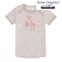 Sense Organics - Bio Baby T-Shirt "Tilly" mit Giraffen-Applikation und Streifen, mauve