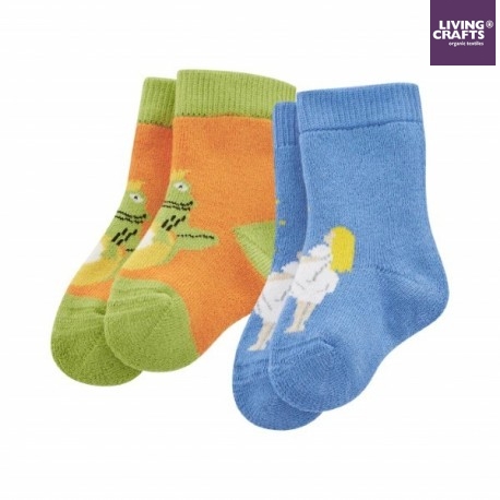 LIVING CRAFTS - Bio Baby Strümpfe Doppelpack mit Märchen-Motiven