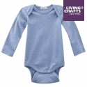 LIVING CRAFTS - Bio Baby Body langarm, blau melange